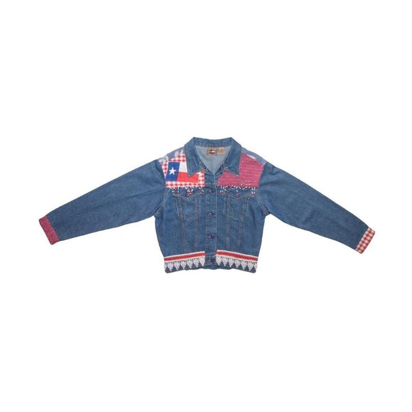 Vintage 90s Western Style Denim Jean Jacket - Picture 1 of 4